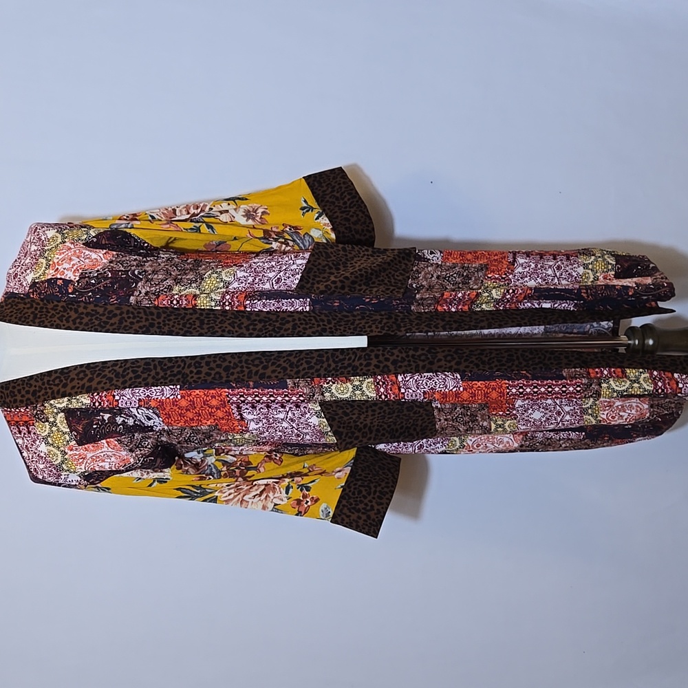 Oddy Boho Patchwork Kimono Duster Longline Cardig… - image 2